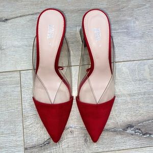 ZARA Vinyl Mules 7.5